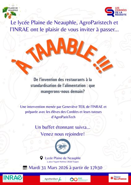 Les Cordées de la Réussite - Conférence À TAAABLE !!! 31 mars 2026 - affiche Les Cordées de la Réussite - Conférence À TAAABLE !!! 31 mars 2026 - affiche